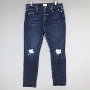 FRAME Le Garcon Size 31 Ankle Slim Boyfriend Jeans Mid Rise Distressed Crop